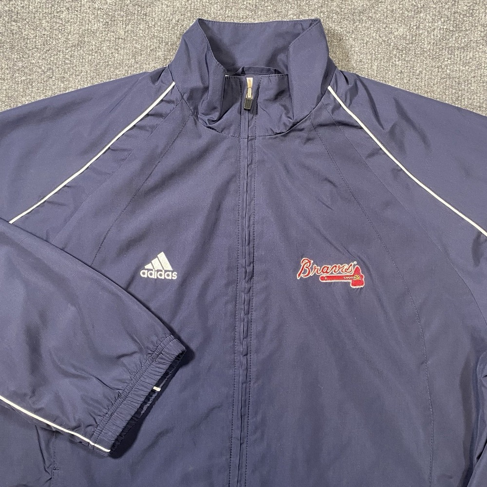 Vintage Y2K Atlanta Braves Adidas Full Zip Track Jacket Mens Medium Mesh Lined